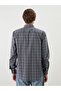Regular Fit Long Sleeve Plaid Poplin Men's Shirt - 4