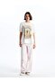 Xside Ecru Crew Neck Printed Short Sleeve Women's T-Shirt - 2