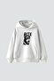 Bıte Doberman Printed Oversize Unisex White Hoodie