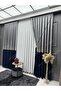 Panel Backdrop Curtain, Azra, Luxury, Gray Gold Navy Blue, Blackout, Backdrop Curtain, Tulle Curtain, Regular Pleat, Single Wing - 6