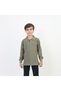 Unisex Khaki Long Sleeve Polo Neck T-Shirt - School T-Shirt