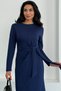 Women's Long Sleeve Long Modal Dress with Tie Front Detail - 3