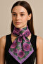 Lilac Rose Fantasy Pattern Women's Satin Scarf 30X165Cm
