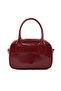 Crinkle Textured Burgundy Shk217 Bow Faux Leather, Single Compartment, Zippered, Hand, Arm and Shoulder Bag - 3