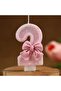 Adalie Pink Bow Number 2 Candle