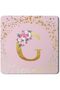 2 Pack Designer Leather Coasters Mat for Beverage Drinks - Custom Monogram Initial Letter