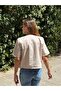 Women's Gold Button Crop Beige Linen Jacket - 4