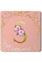 2 Pack Designer Leather Coasters Mat for Beverage Drinks - Custom Monogram Initial Letter