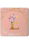 2 Pack Designer Leather Coasters Mat for Beverage Drinks- Custom Monogram Initial Letter F