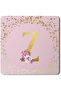 Stylizeed 2 Pack Designer Leather Coasters Mat for Beverage Drinks - Custom Monogram Initial Letter