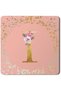 2 Pack Designer Leather Coasters Mat for Beverage Drinks - Custom Monogram Initial Letter