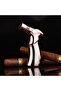 Cigar Lighters Windproof 4 Jet Flame Refillable Butane Gas Torch Lighter Cigarette Metal L - 2
