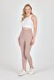Women's Beige High Waist Capri Leggings - 2