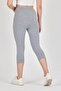 Women's Gray High Waist Capri Leggings - 5