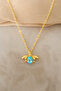 Turquoise Stone Gold Bee Women's Necklace - 2