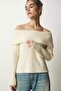 Women's Bone Degaje Collar Ribbed Knitwear Sweater - 4