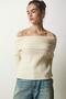Women's Bone Degaje Collar Ribbed Knitwear Sweater