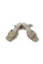 Beige Women's Thick Heeled Genuine Leather Sandals – Stone Detailed - 5