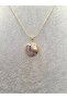 Gold Color Special Embossed Enamel Purple Seashell Model Steel Necklace