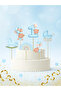 Baby Boy 1 Year Old Birthday Cake Decoration – Teddy Bear Cake Decoration, Baby Shower Decorations with Rainbow Figures - 4