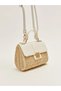 Lcw Accessories White Color Block Women's Straw Crossbody Bag - 5