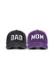 Mom & Dad Embroidery Printed Baseball Cap Hat / Mom and Dad Embroidered Hat / Couple Hat Purple Black