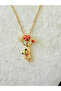 Stoned Teddy Bear Gold Steel Necklace - 3