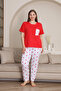 100% Cotton Plus Size 3 Piece Women's Pajamas Set - 6