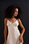 Silk Textured Luxury Satin Nightdress – Adjustable Strap, Lace Detail, Box and Dowry