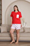 100% Cotton Plus Size 3 Piece Women's Pajamas Set - 4