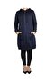 Women's Hooded Crystal Fabric Jacket with Front Zipper and Kangaroo Pocket - 2