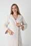 Hooded Pregnant and Maternity Striped Long Dressing Gown - 3