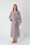 Hooded Pregnant and Maternity Striped Long Dressing Gown