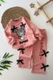 My Little Girl's Cicileri Cream Bow Detailed Girl's 2-Piece Set - Salmon