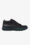 Women Black Genuine Leather Color Detailed Ankle Boots Elastic Lace-Up Winter Flat Sole PeuPistaGm