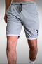 Men's Gray Basketball Football Striped Shorts Fitness Sports Exercise Running Sports Quick Dry