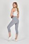 Women's Gray High Waist Capri Leggings - 4