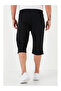 Men's Black Below-Knee Long Pocketed Jersey Shorts & Bermuda Capri Summer Cotton Slim Fit Printed - 4
