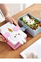 2 Compartment Cute Lunch Box with Spoon Children's Lunch Box Rabbit - 3