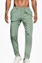 Men's Çağla Green Crepe Fabric Buttoned Double Leg Fabric Jogger Pantalon
