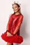 Red Sequined Girl's Dress with Tulle Hem - Balenca - 3