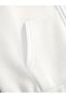White 3-Thread Zippered Hooded Cardigan Jacket - 7