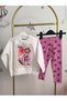 Knitted Flower Detailed Girls' Tights Set - 2