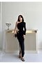 Black Window Detailed One Shoulder Dress - 3