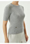 Short Sleeve Crew Neck Soft Textured Knitwear Blouse - 3