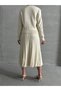 Women's Ecru Button Detail Cardigan Midi Skirt Two-Piece Knit Set (Size S) - 6