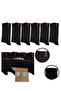 6 Pack Plain Black Thermal Men's Socket Towel Socks