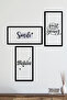 Smile Believe Just Keep Going Written 3 Pieces Wooden Frame Look Mdf Painting Set - 3