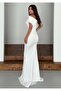Nepali Stone Detailed Evening Dress White - 3