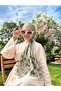 Blom Pattern Soft Shawl - Mint - 3